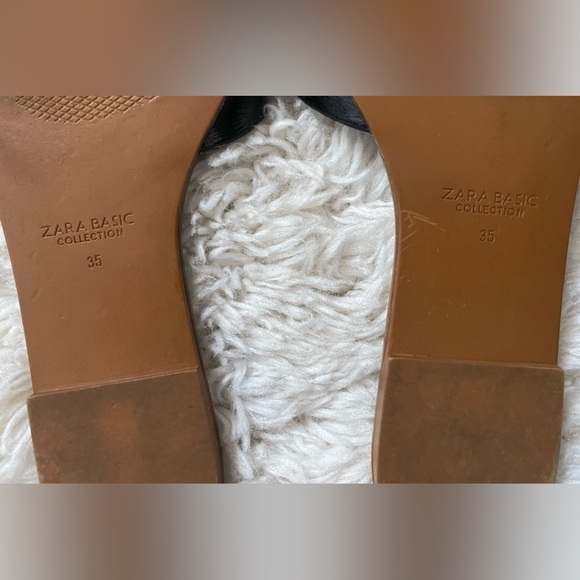 Zara Basic Black Gold Chain Slide Sandals Size 5/5.5 - Picture 5 of 7